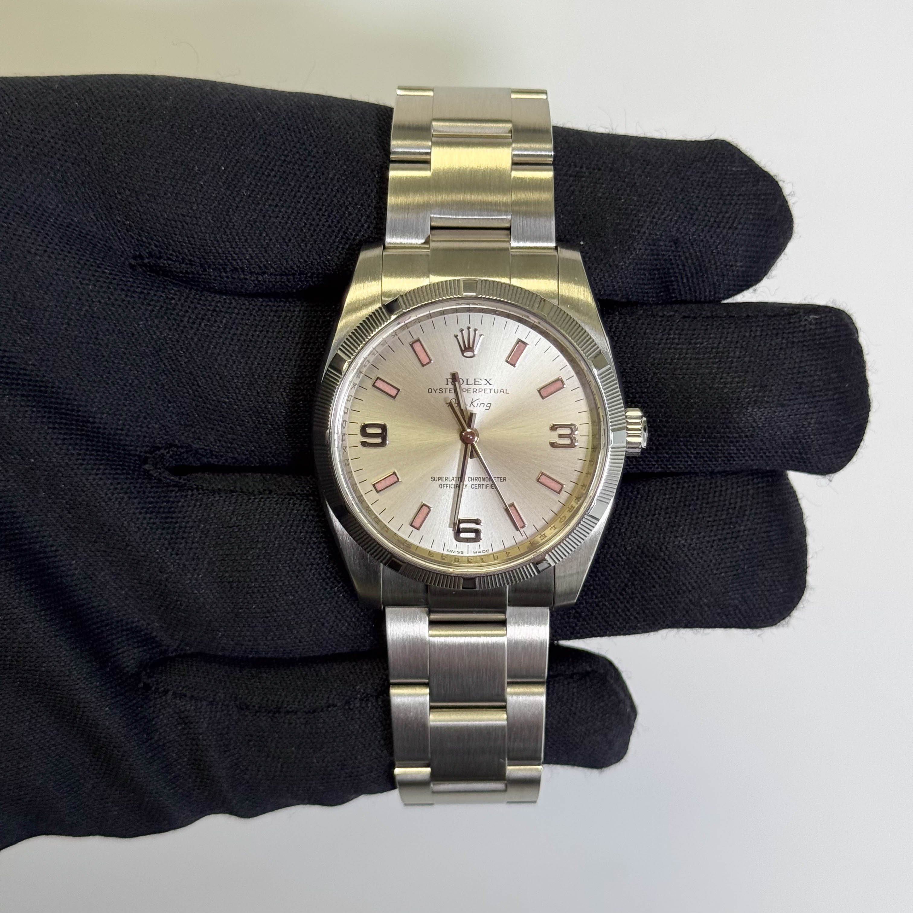 Rolex Air-King 34mm Silver Dial Watch Ref# 114210 – Happy Jewelers