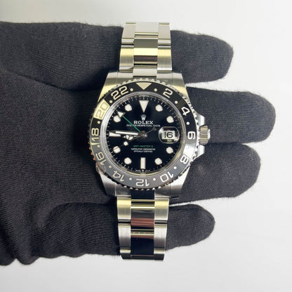 Rolex GMT-Master II 40mm Black Dial Watch Ref# 126710GRNR