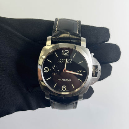 Panerai Luminor Marina 44mm Black Dial Watch Ref# PAM00312 - Happy Jewelers Fine Jewelry Lifetime Warranty
