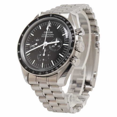 Omega Mens Speedmaster Stainless Steel 42mm Black Chronograph Dial Watch Reference# 310.30.42.50.01.001 - Happy Jewelers Fine Jewelry Lifetime Warranty