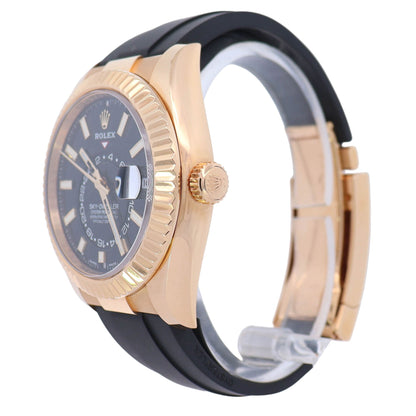Rolex Sky-Dweller 42mm Yellow Gold Black Stick Dial Watch Reference# 326238 - Happy Jewelers Fine Jewelry Lifetime Warranty