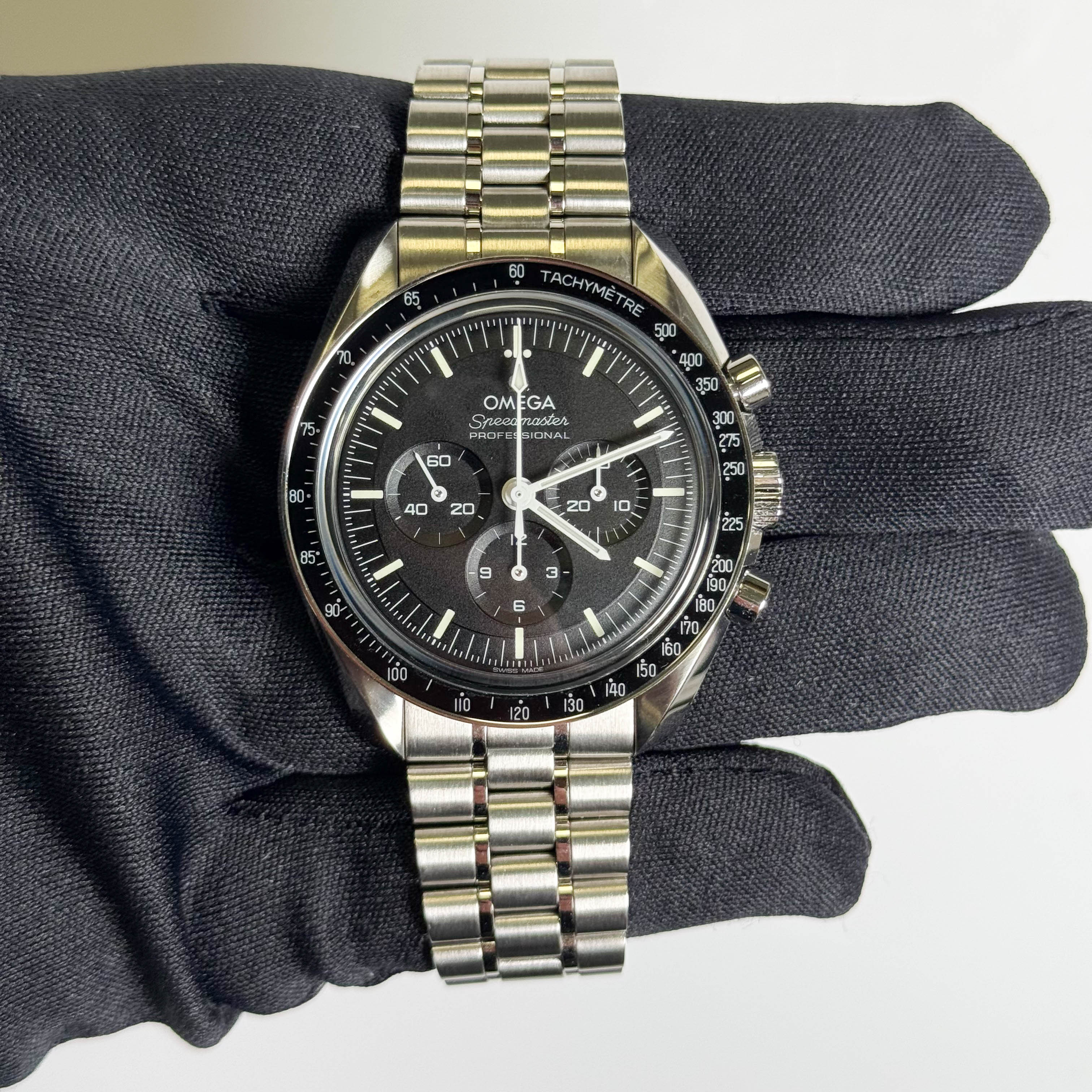 Omega Speedmaster 42mm Black Dial Watch Ref# 310.30.42.50.01.002 - Happy Jewelers Fine Jewelry Lifetime Warranty