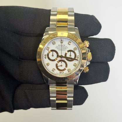 Rolex Daytona 40mm White Chronograph Stick Dial Watch Ref# 116523