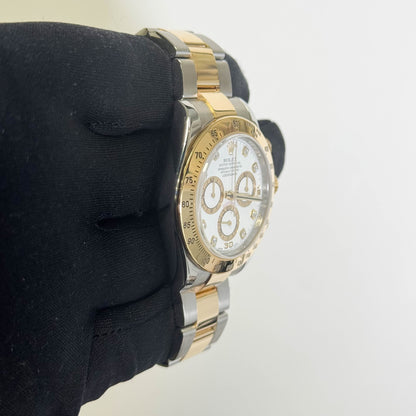 Rolex Daytona 40mm White Chronograph Stick Dial Watch Ref# 116523
