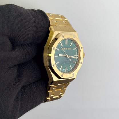 Audemars Piguet Royal Oak 37mm Green Malachite Dial Watch Ref# 15553BA.OO.1356BA.04