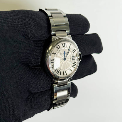 Cartier Ballon Bleu 36mm Silver Dial Watch Ref# W69011Z4 - Happy Jewelers Fine Jewelry Lifetime Warranty