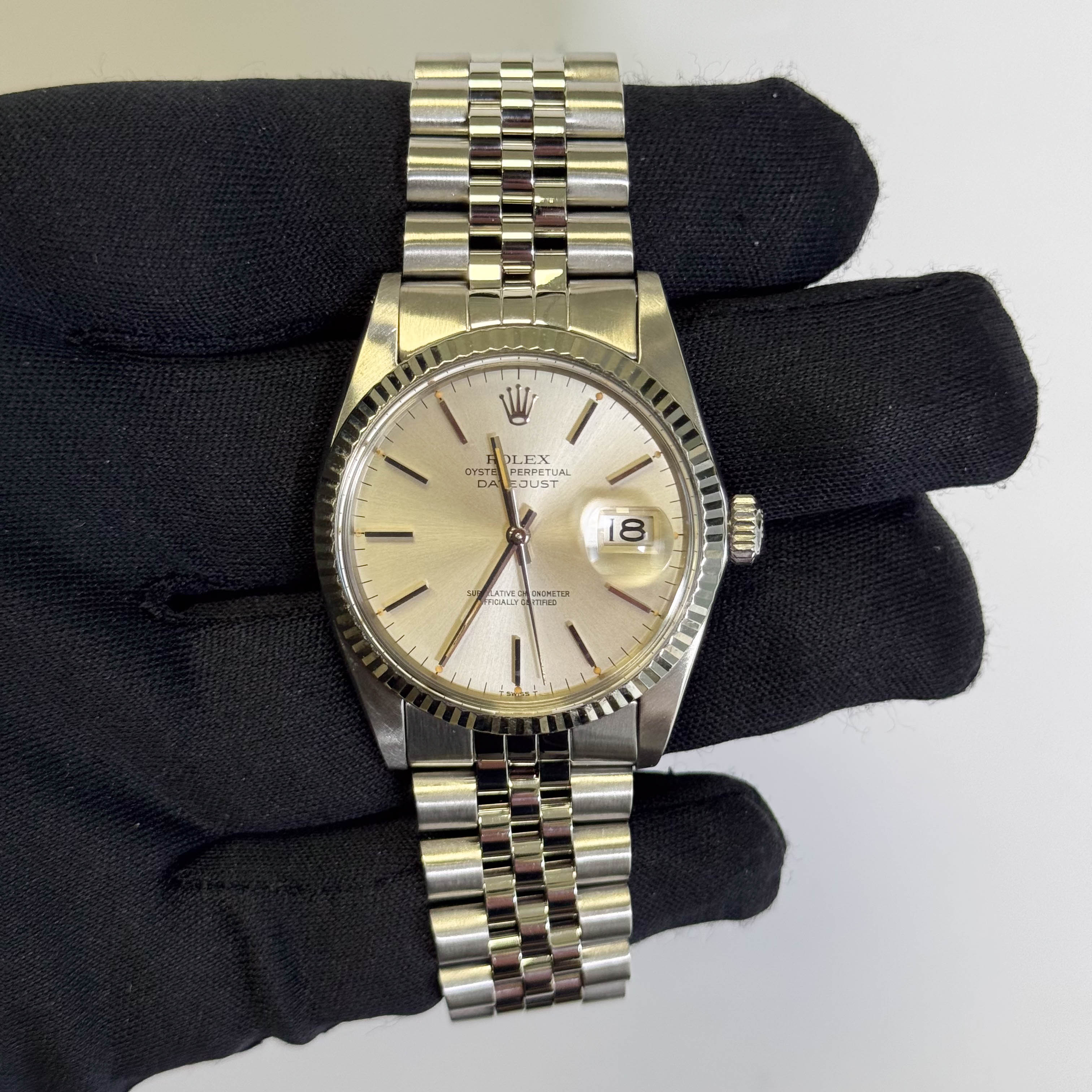 Rolex Datejust 36mm Silver Dial Watch Ref# 16014