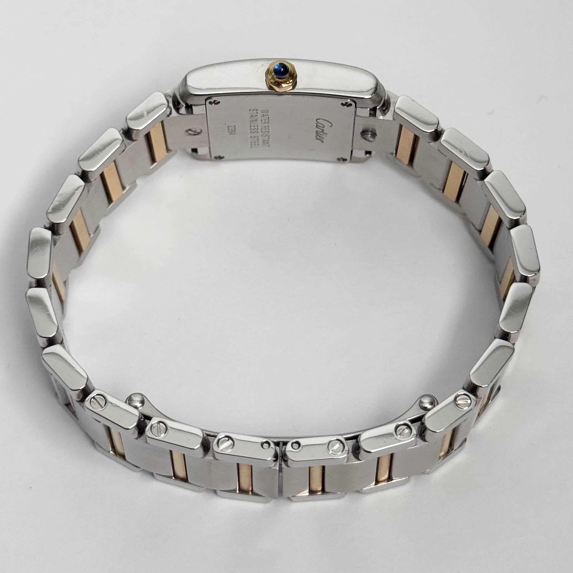 Cartier Tank Two-Tone Yellow Gold & Steel 25x20mm White Dial Watch Ref# W51007Q4 - Happy Jewelers Fine Jewelry Lifetime Warranty