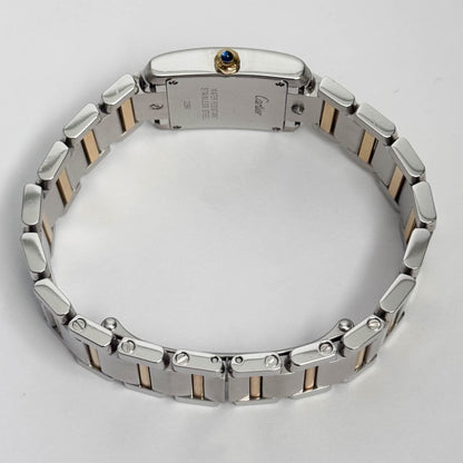 Cartier Tank Two-Tone Yellow Gold & Steel 25x20mm White Dial Watch Ref# W51007Q4 - Happy Jewelers Fine Jewelry Lifetime Warranty