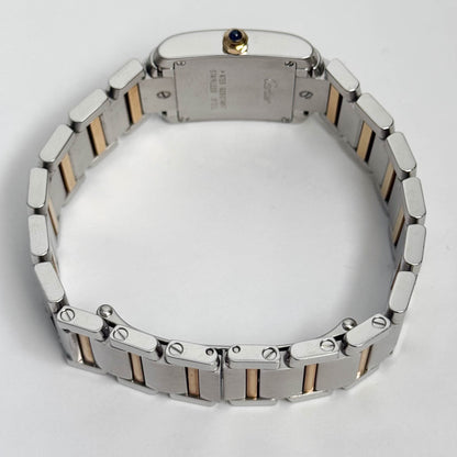Cartier Tank Two-Tone Yellow Gold & Steel 25x20mm White Dial Watch Ref# W51007Q4 - Happy Jewelers Fine Jewelry Lifetime Warranty