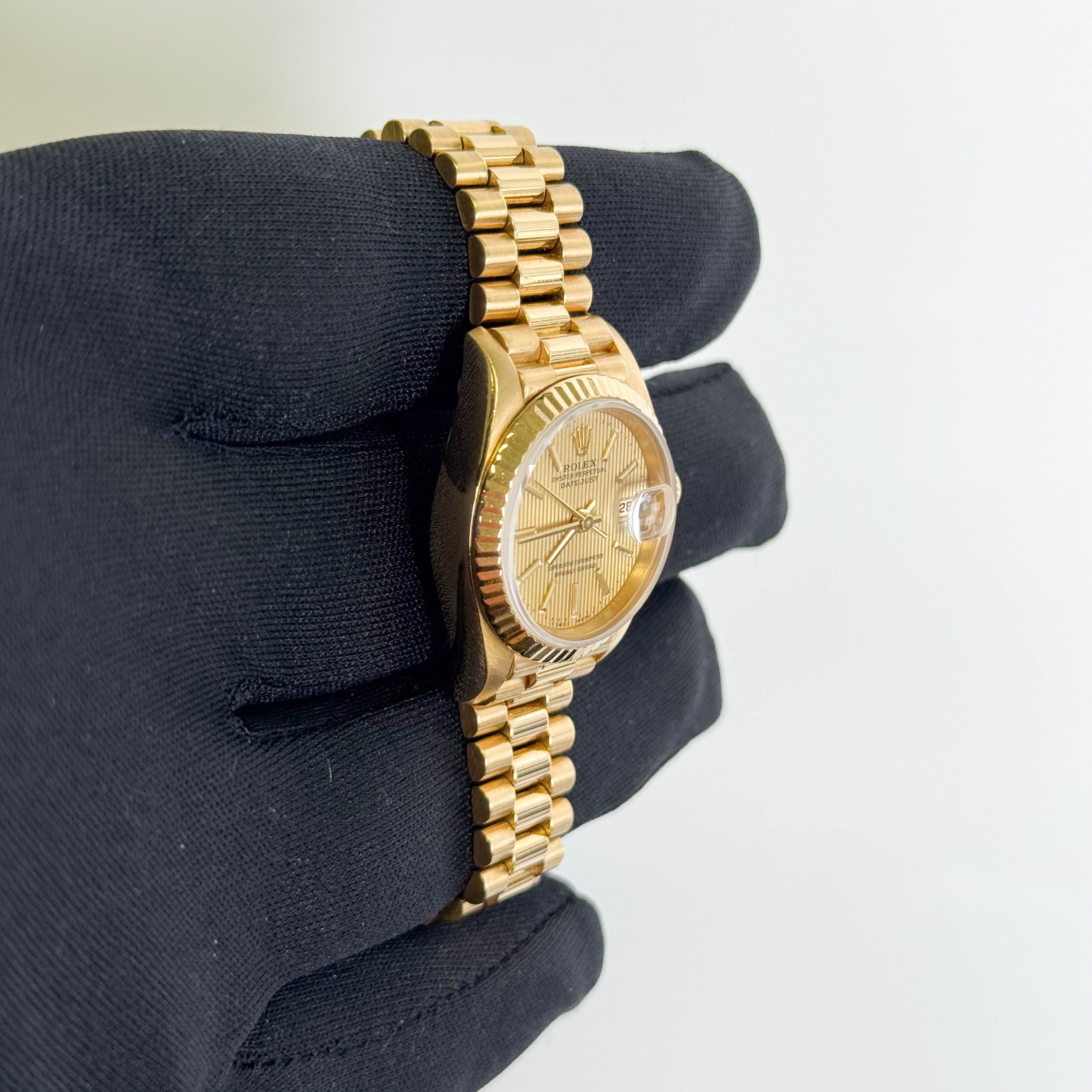 Rolex Datejust 26mm Champagne Tapestry Dial Watch Ref# 69178