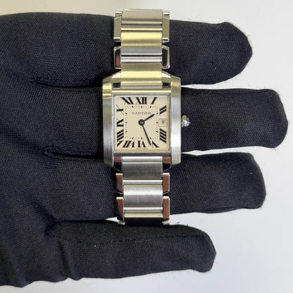 Cartier Tank 25mm White Dial Watch Ref# W51011Q3