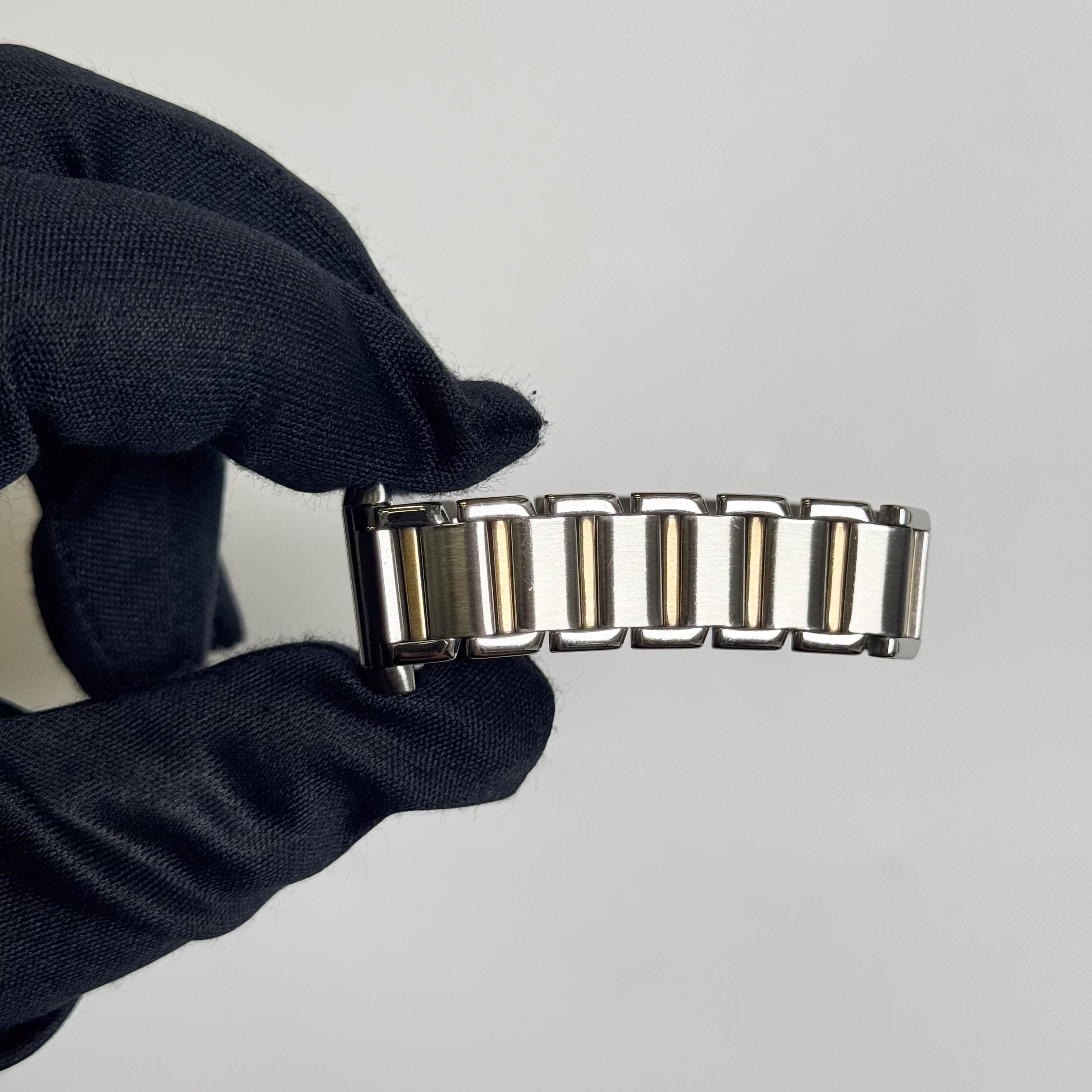Cartier Tank Two-Tone Yellow Gold & Steel 25x20mm White Dial Watch Ref# W51007Q4 - Happy Jewelers Fine Jewelry Lifetime Warranty