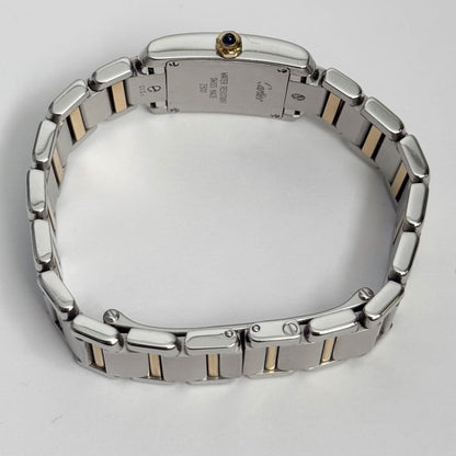 Cartier Tank Two-Tone Yellow Gold & Steel 25x20mm White Dial Watch Ref# W51007Q4 - Happy Jewelers Fine Jewelry Lifetime Warranty