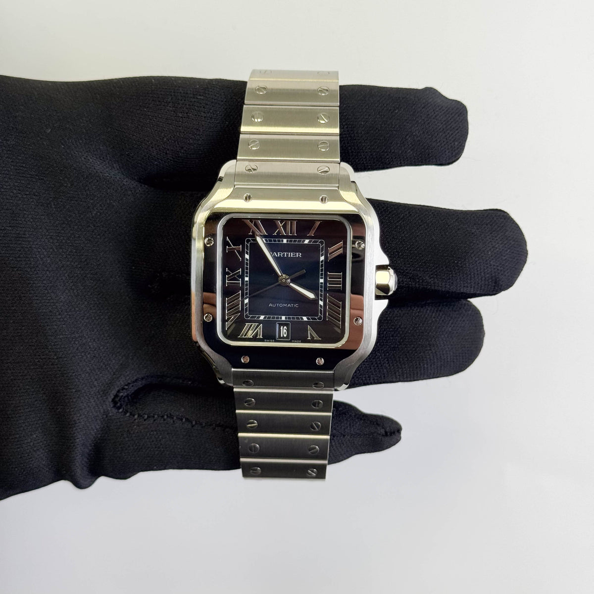 Cartier Santos Stainless Steel 40mm Blue Dial Watch Ref# WSSA0071