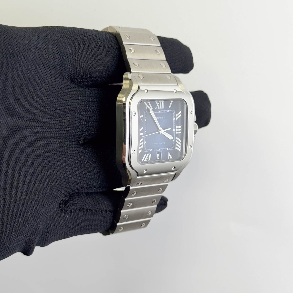 Cartier Santos Stainless Steel 40mm Blue Dial Watch Ref# WSSA0071