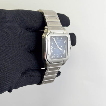 Cartier Santos Stainless Steel 40mm Blue Dial Watch Ref# WSSA0071