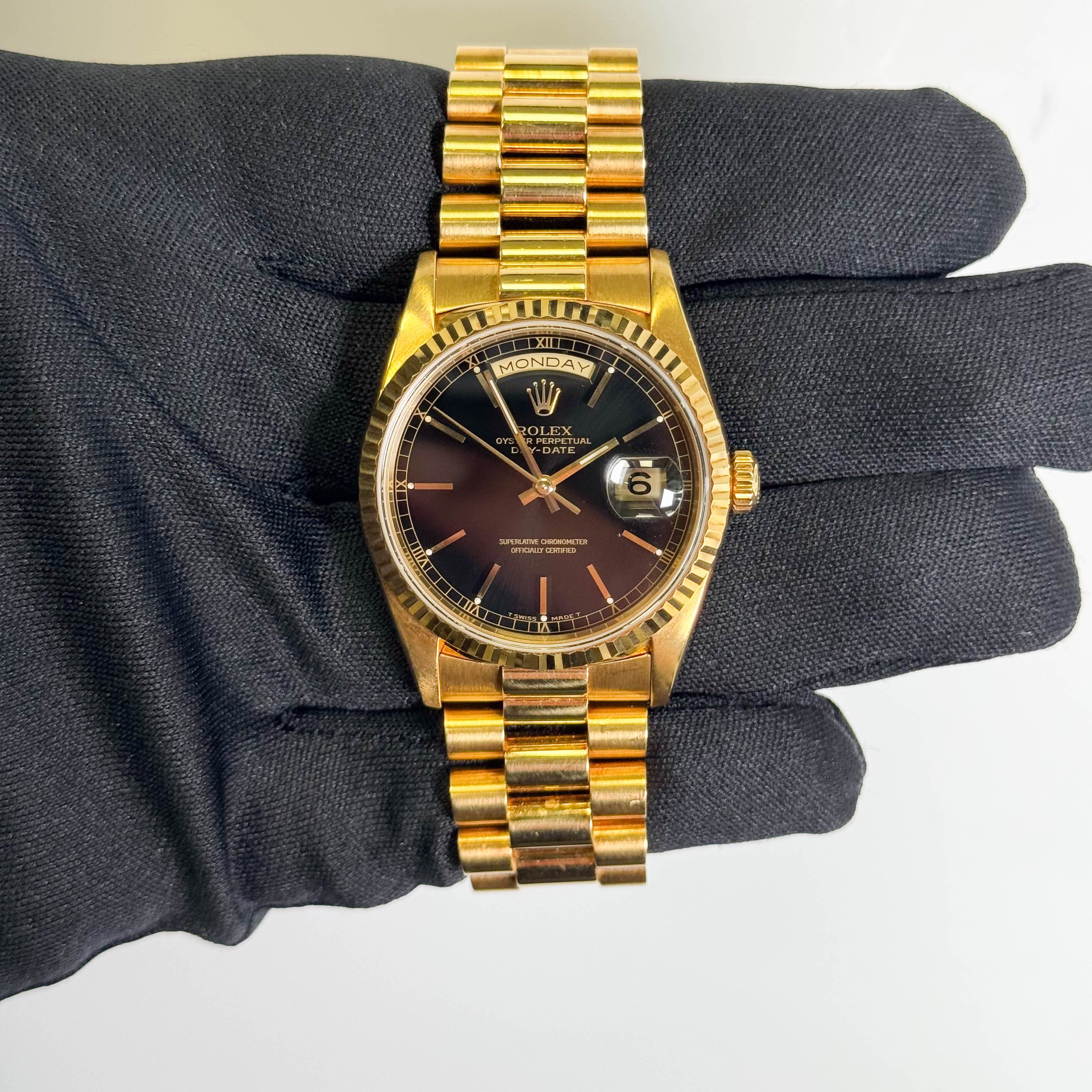 Rolex Day-Date 36mm Black Dial Watch Ref# 18238 – Happy Jewelers