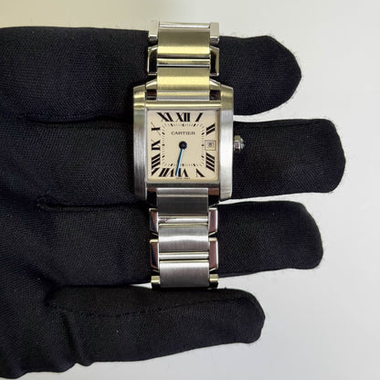 Cartier Tank 25mm White Dial Watch Ref# W51011Q3