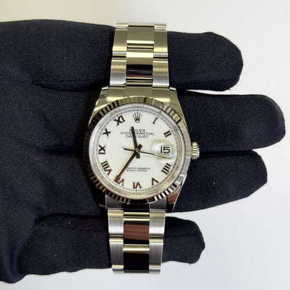 Rolex Datejust 36mm White Dial Watch Ref# 126234 - Happy Jewelers Fine Jewelry Lifetime Warranty