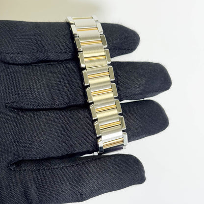 Cartier Tank Two-Tone Yellow Gold & Steel 25x20mm White Dial Watch Ref# W51007Q4 - Happy Jewelers Fine Jewelry Lifetime Warranty