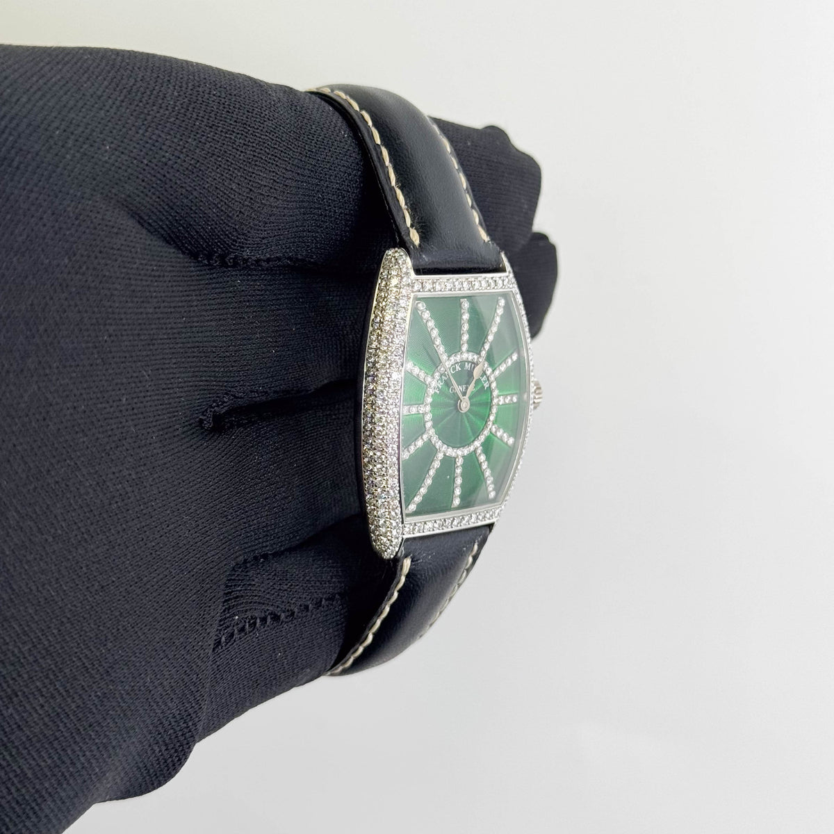 Franck Muller Cinttree Curvex 28 mm x 32 mm Green Dial Watch Ref# 750156MMD
