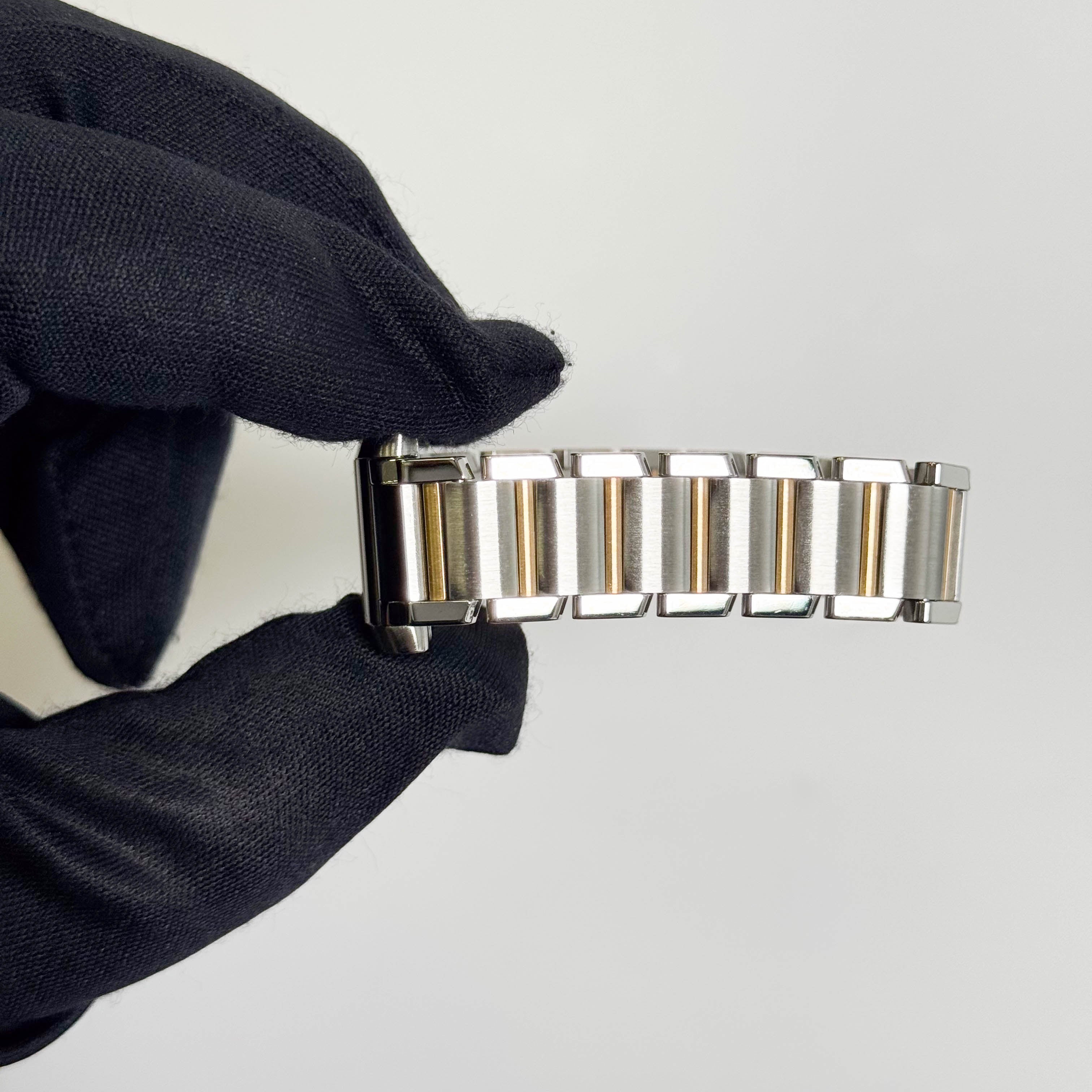 Cartier Tank Two-Tone Yellow Gold & Steel 25x20mm White Dial Watch Ref# W51007Q4 - Happy Jewelers Fine Jewelry Lifetime Warranty