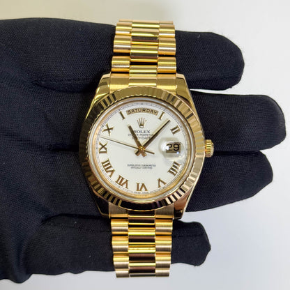 Rolex Day-Date 40mm White Dial Watch Ref# 218238 - Happy Jewelers Fine Jewelry Lifetime Warranty