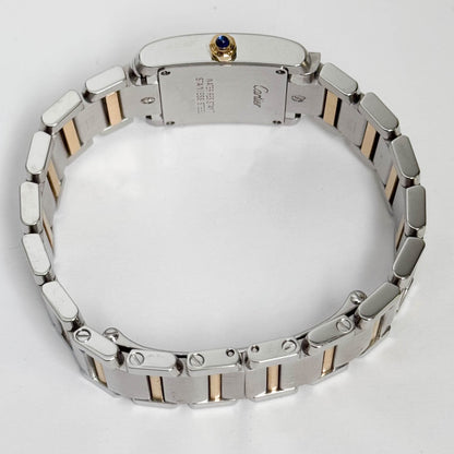 Cartier Tank Two-Tone Yellow Gold & Steel 25x20mm White Dial Watch Ref# W51007Q4 - Happy Jewelers Fine Jewelry Lifetime Warranty