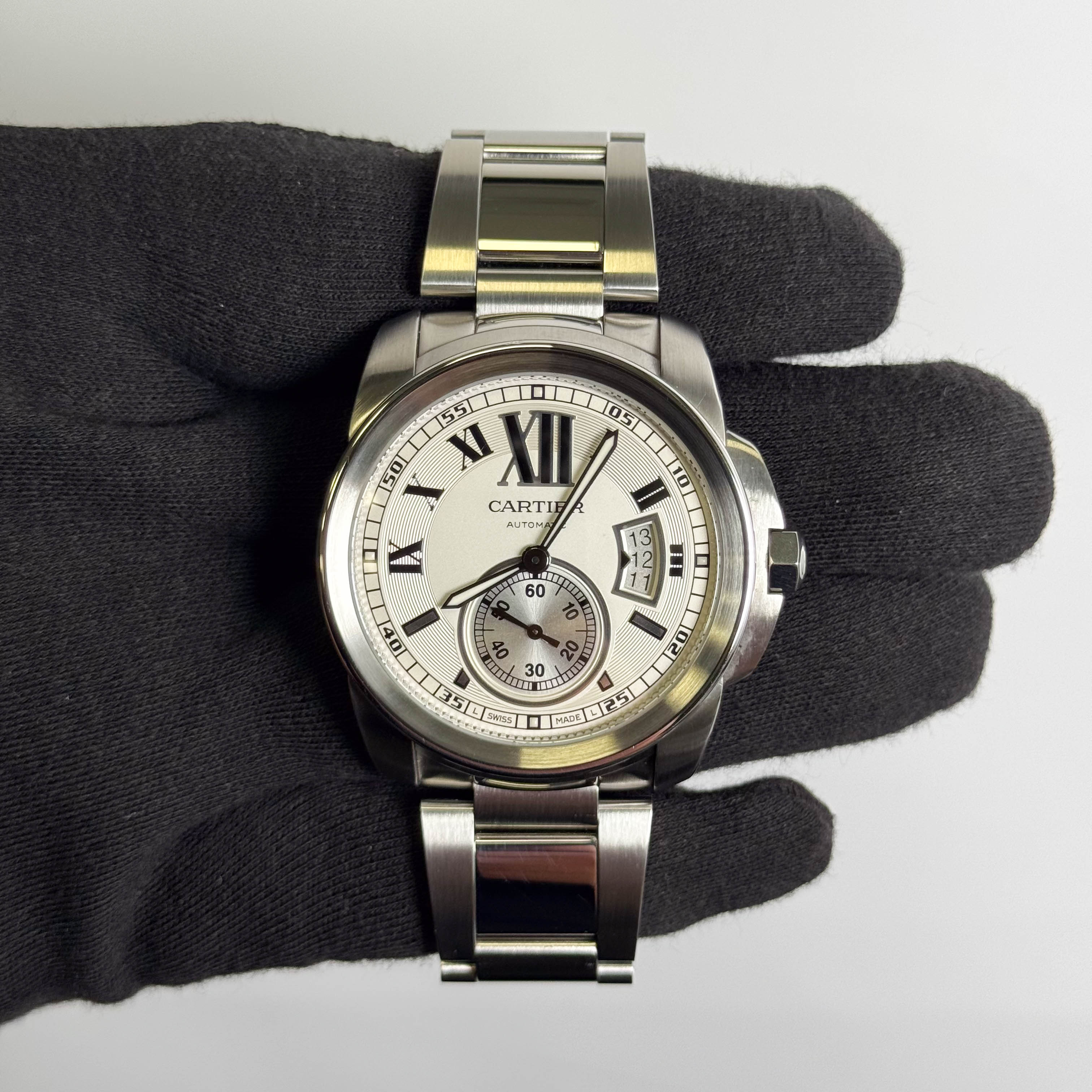 Cartier Calibre De 42mm Silver Dial Watch Ref# W7100015