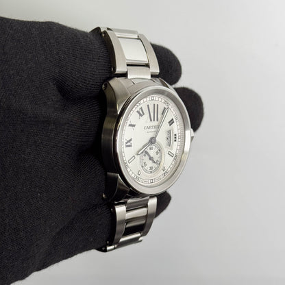 Cartier Calibre De 42mm Silver Dial Watch Ref# W7100015