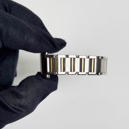 Cartier Tank Two-Tone Yellow Gold & Steel 25x20mm White Dial Watch Ref# W51007Q4 - Happy Jewelers Fine Jewelry Lifetime Warranty