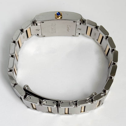 Cartier Tank Two-Tone Yellow Gold & Steel 25x20mm White Dial Watch Ref# W51007Q4 - Happy Jewelers Fine Jewelry Lifetime Warranty