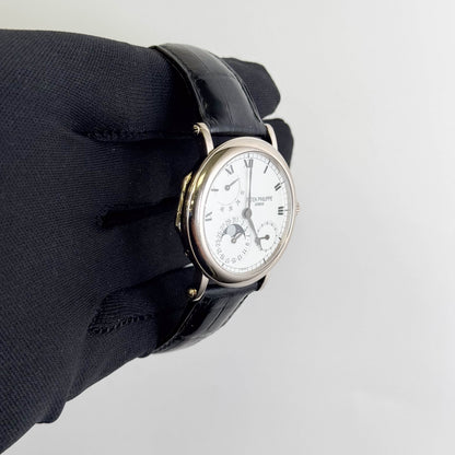 Patek Philippe Complications 36mm White Dial Watch Ref# 5054G-001