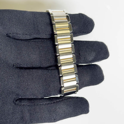 Cartier Tank Two-Tone Yellow Gold & Steel 25x20mm White Dial Watch Ref# W51007Q4 - Happy Jewelers Fine Jewelry Lifetime Warranty
