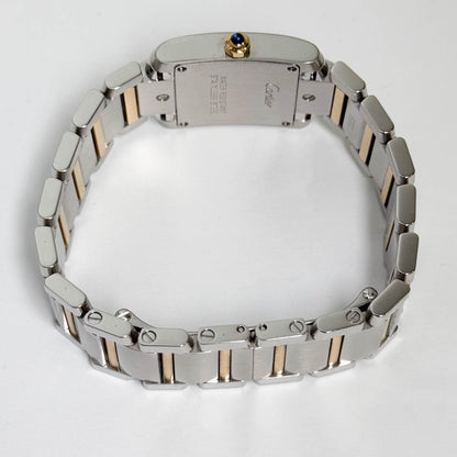 Cartier Tank Two-Tone Yellow Gold & Steel 25x20mm White Dial Watch Ref# W51007Q4 - Happy Jewelers Fine Jewelry Lifetime Warranty