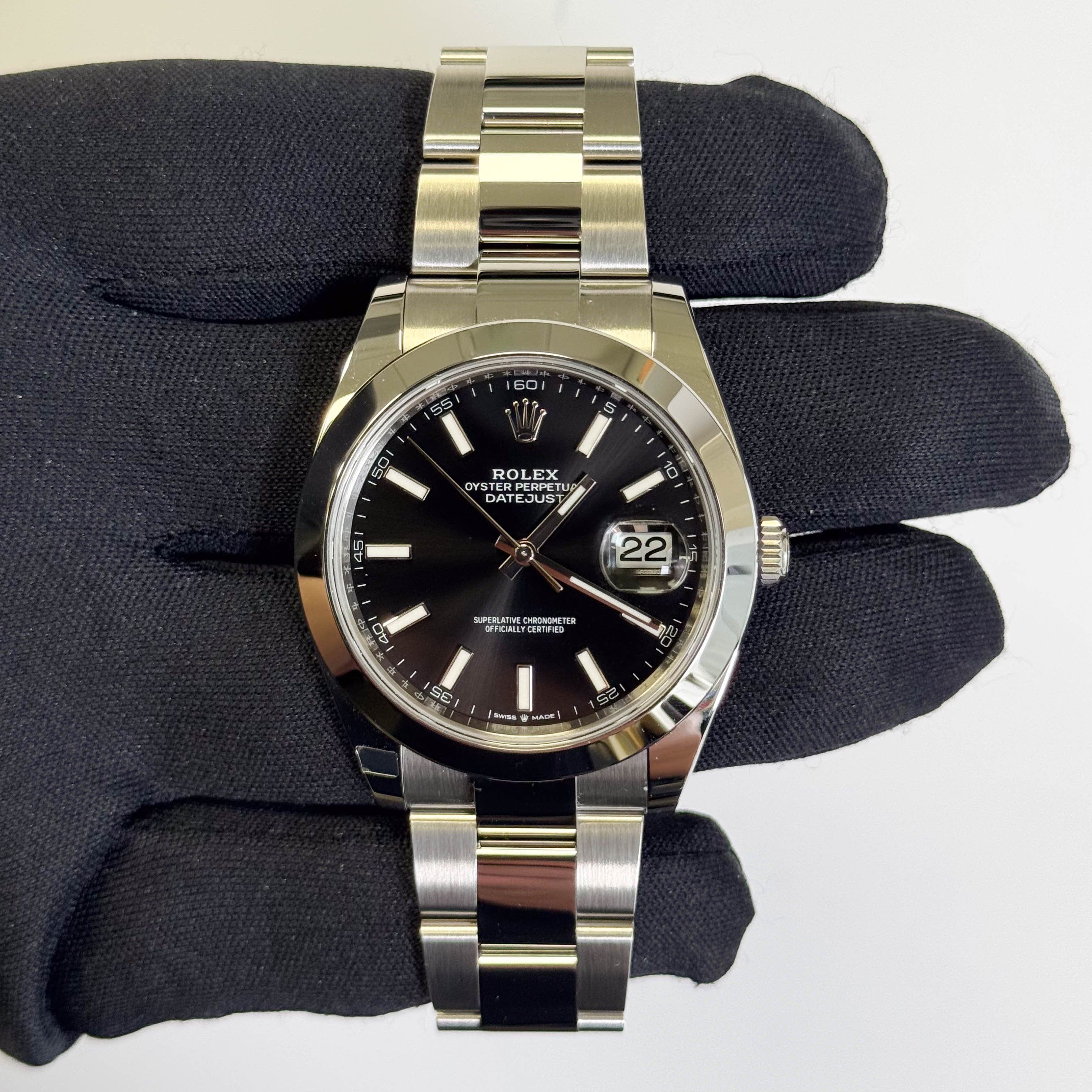 Rolex Datejust 41mm Black Dial Watch Ref# 126300 - Happy Jewelers Fine Jewelry Lifetime Warranty