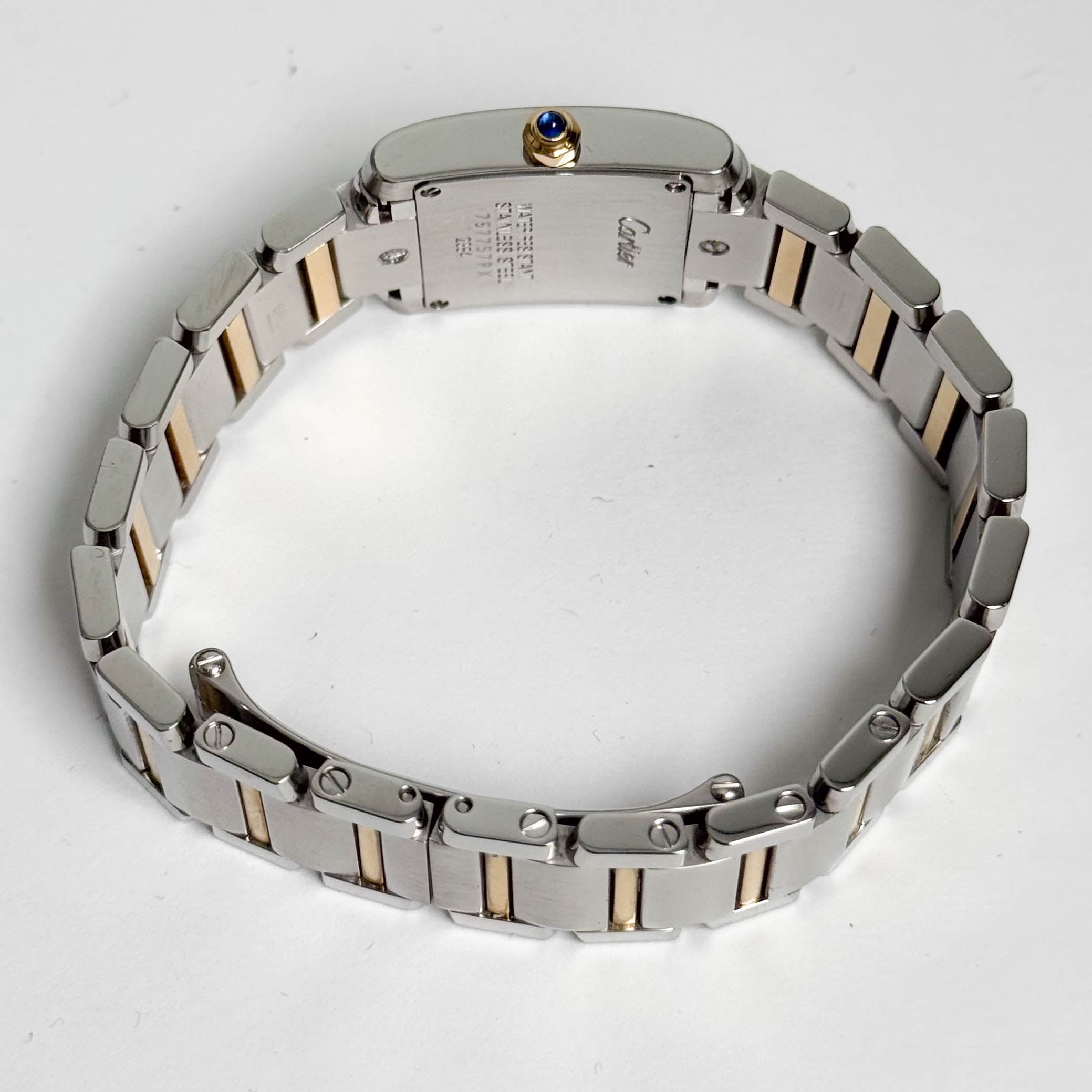 Cartier Tank Two-Tone Yellow Gold & Steel 25x20mm White Dial Watch Ref# W51007Q4 - Happy Jewelers Fine Jewelry Lifetime Warranty