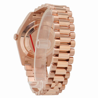 Rolex Men's Day Date Everose Gold 41mm Pink Diamond Dial Watch Reference# 218235 - Happy Jewelers Fine Jewelry Lifetime Warranty