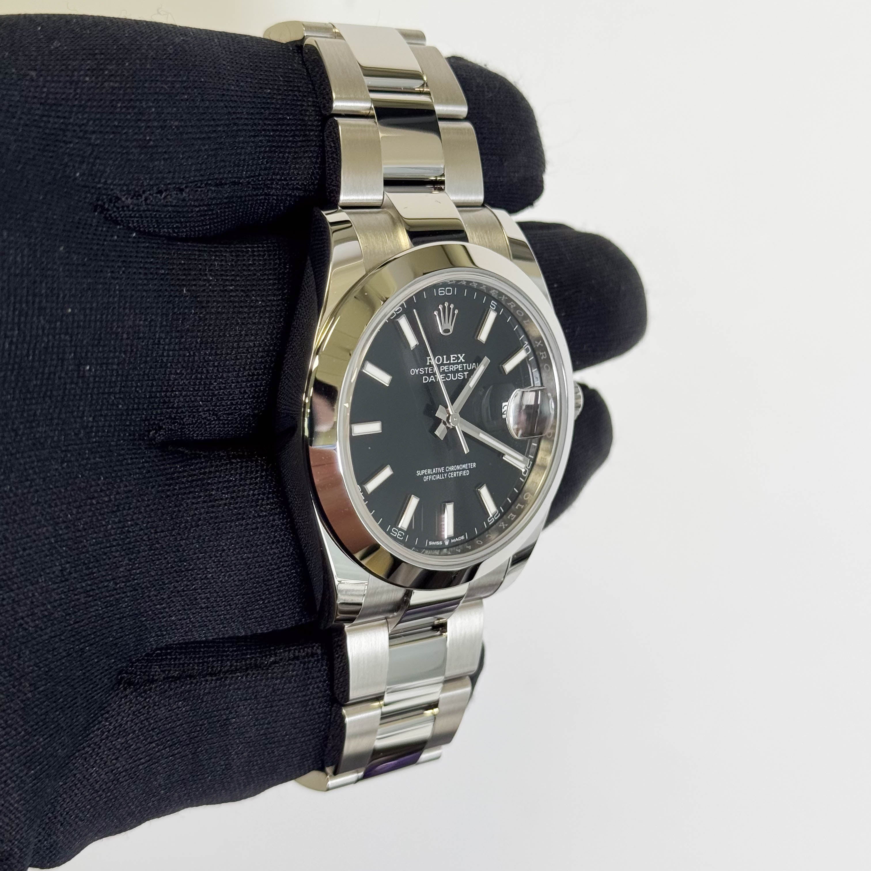 Rolex Datejust 41mm Black Dial Watch Ref# 126300 - Happy Jewelers Fine Jewelry Lifetime Warranty