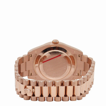 Rolex Men's Day Date Everose Gold 41mm Pink Diamond Dial Watch Reference# 218235 - Happy Jewelers Fine Jewelry Lifetime Warranty