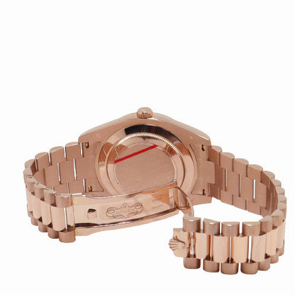 Rolex Men's Day Date Everose Gold 41mm Pink Diamond Dial Watch Reference# 218235 - Happy Jewelers Fine Jewelry Lifetime Warranty