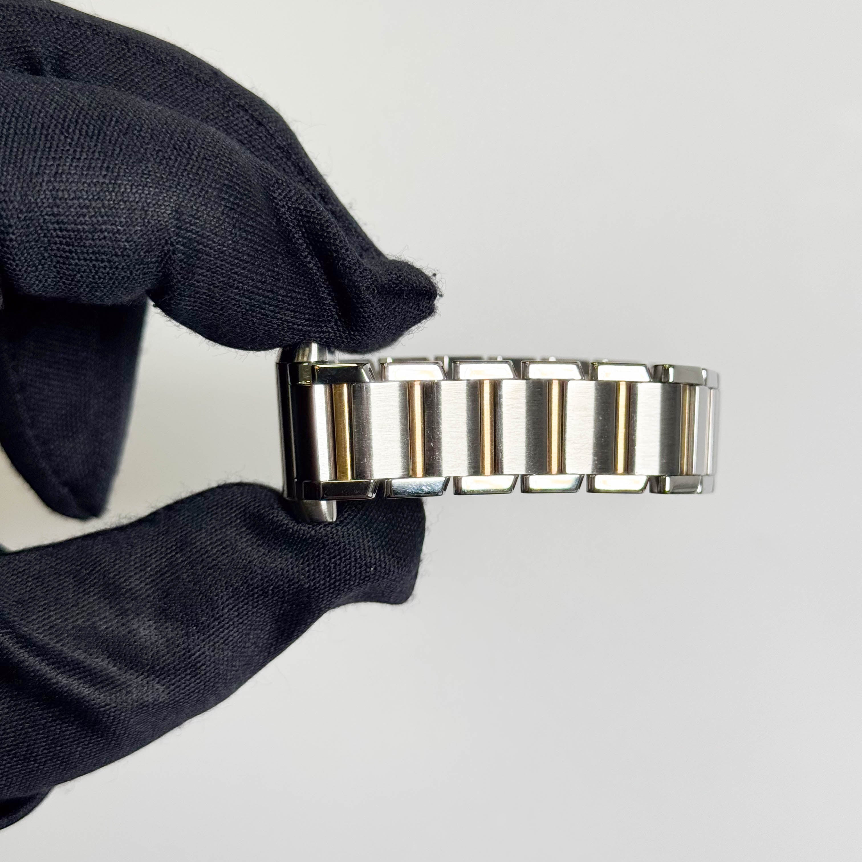 Cartier Tank Two-Tone Yellow Gold & Steel 25x20mm White Dial Watch Ref# W51007Q4 - Happy Jewelers Fine Jewelry Lifetime Warranty