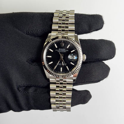 Rolex Datejust 36mm Black Dial Watch Ref# 126234 - Happy Jewelers Fine Jewelry Lifetime Warranty