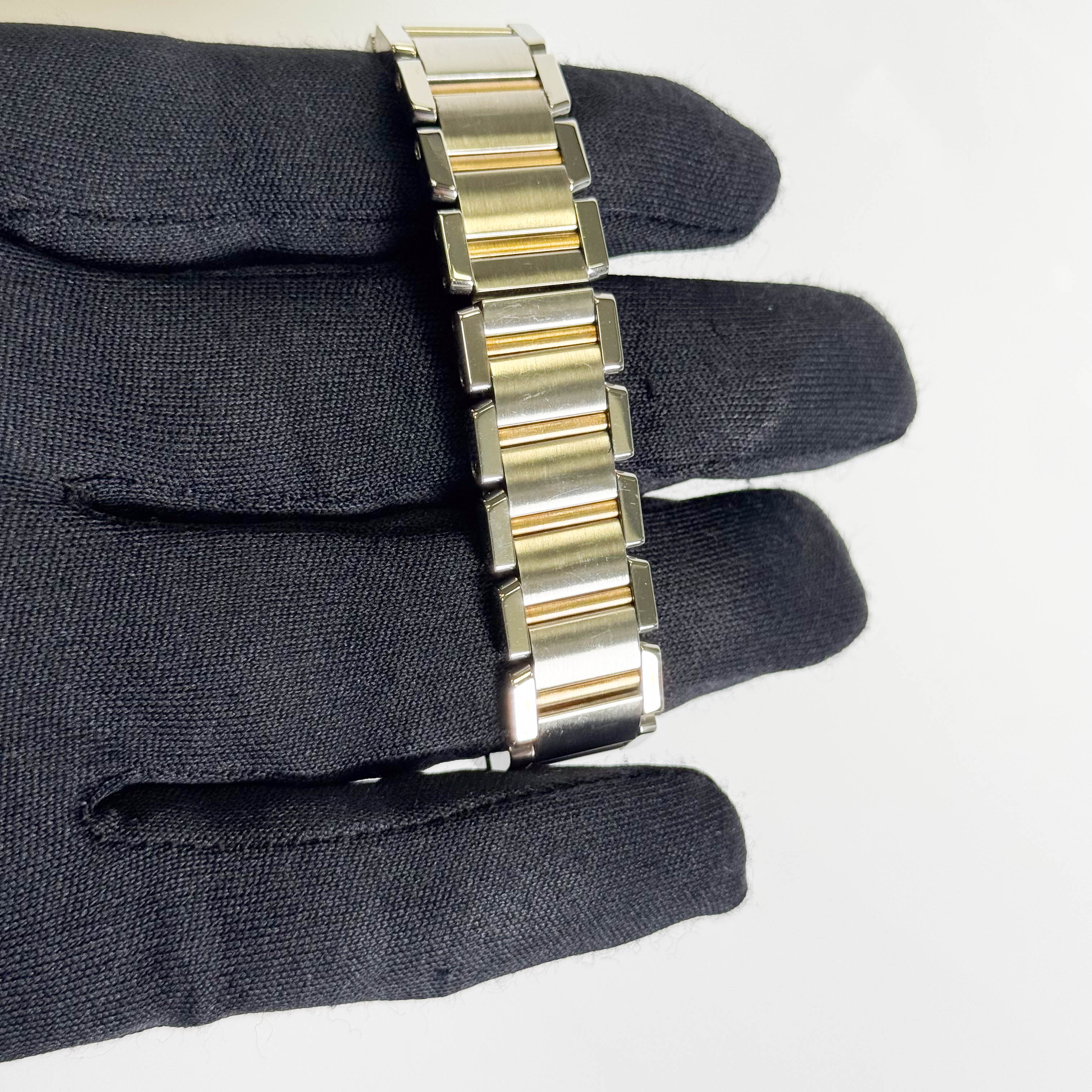 Cartier Tank Two-Tone Yellow Gold & Steel 25x20mm White Dial Watch Ref# W51007Q4 - Happy Jewelers Fine Jewelry Lifetime Warranty