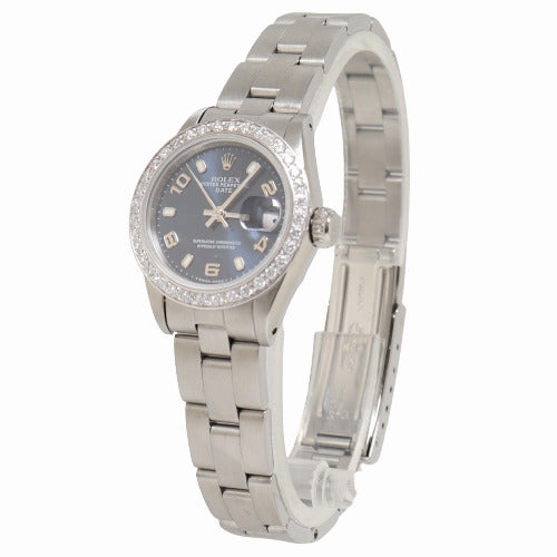 Rolex Ladies Datejust Stainless Steel 26mm Blue Dial Watch Reference# 69160 - Happy Jewelers Fine Jewelry Lifetime Warranty