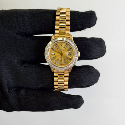 Rolex Datejust 26mm Custom Champagne Dial Watch Ref# 69178 - Happy Jewelers Fine Jewelry Lifetime Warranty