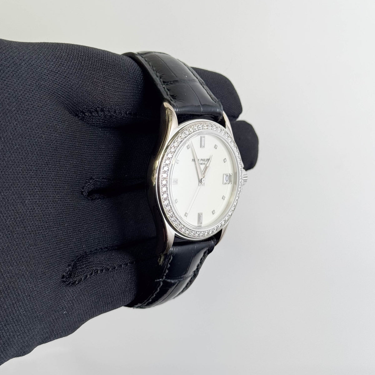 Patek Philippe Calatrava 37mm White Dial Watch Ref# 5108G-012