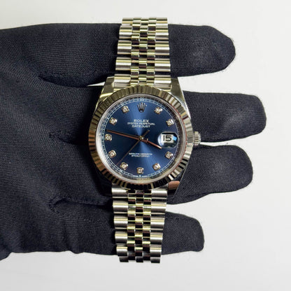 Rolex Datejust 41mm Blue Dial Watch Ref# 126334 - Happy Jewelers Fine Jewelry Lifetime Warranty