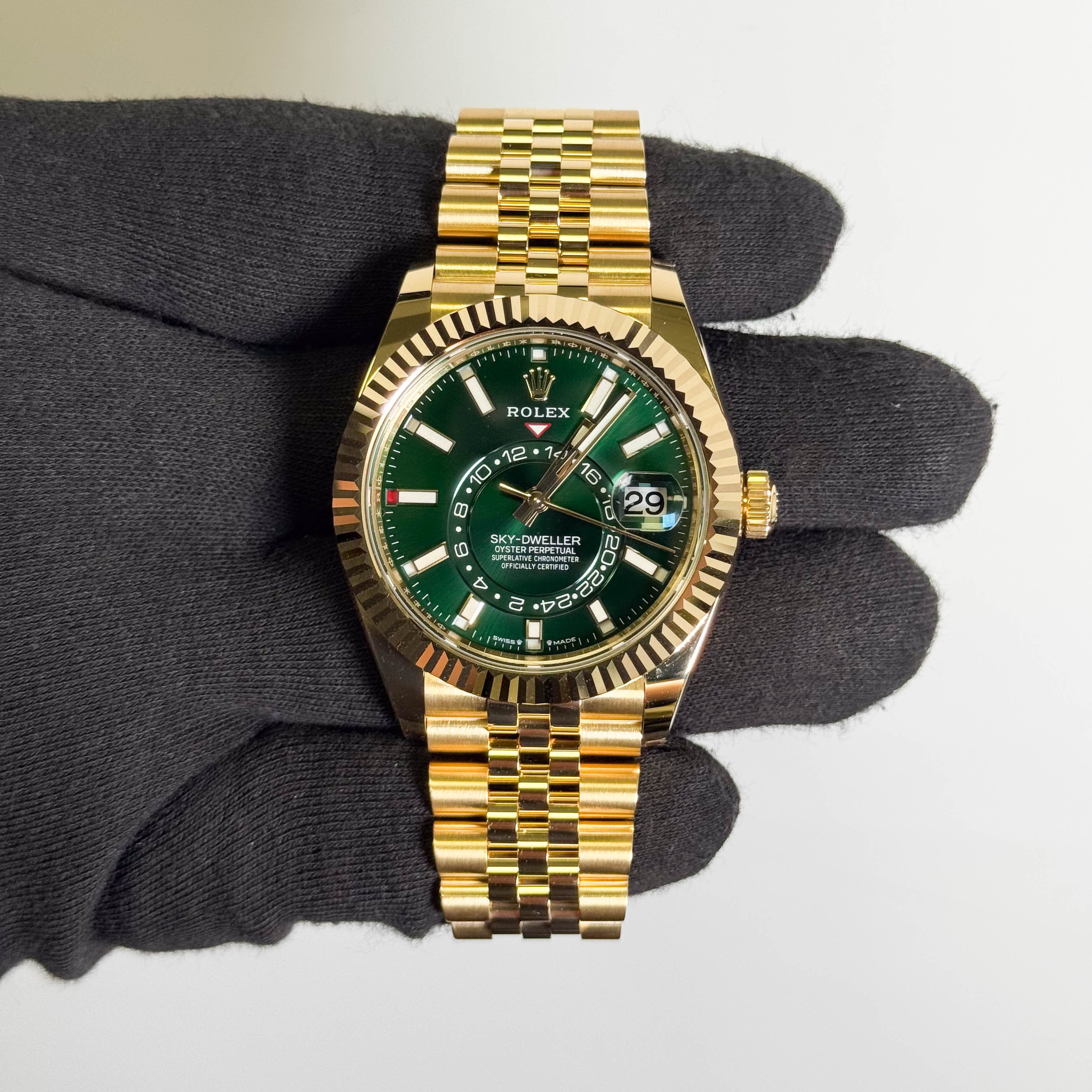 Rolex Sky-Dweller 42mm Green Dial Watch Ref# 336938